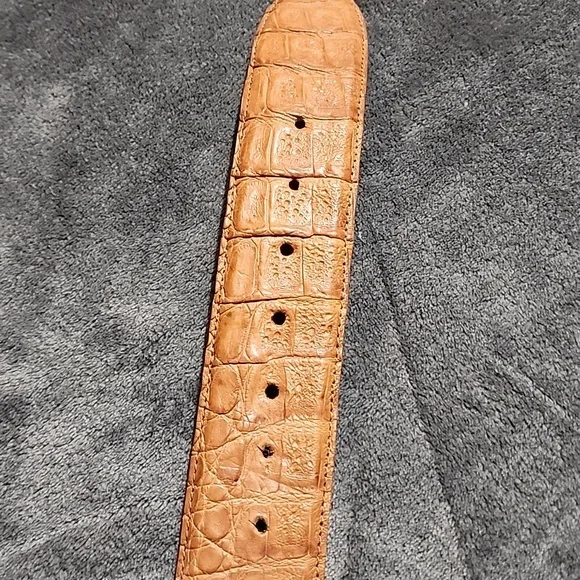 Dos De Oro Brown Crocodile Embossed Belt - Picture 5 of 8